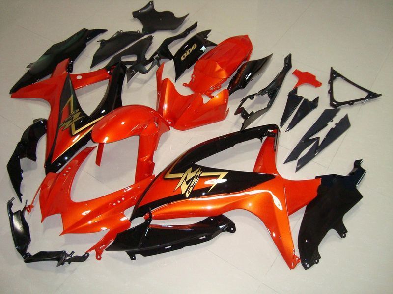 Fairings For Suzuki - GSXR600-750 K8 2008-2010 Black Orange