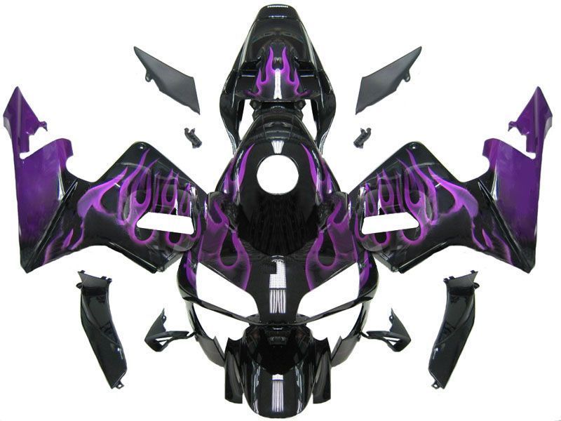 Fairings For Honda CBR 600 RR Black & Purple Flame  (2003-2004)