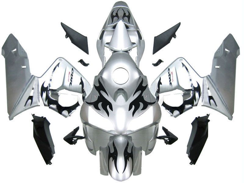 Fairings For Honda CBR 600 RR Silver & Black Tribal Tatoo  (2003-2004)