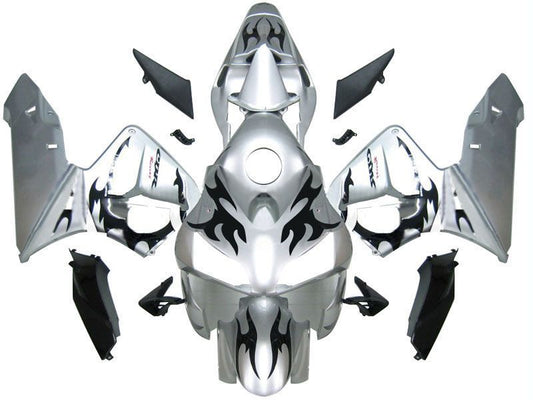 Fairings For Honda CBR 600 RR Silver & Black Tribal Tatoo  (2003-2004)