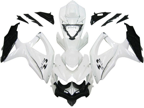 Fairings For Suzuki GSXR 600 750 Pure White Black GSXR  (2008-2009-2010)