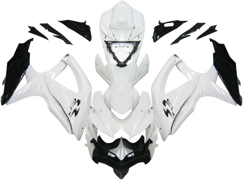 Fairings For Suzuki GSXR 600 750 Pure White Black GSXR  (2008-2009-2010)
