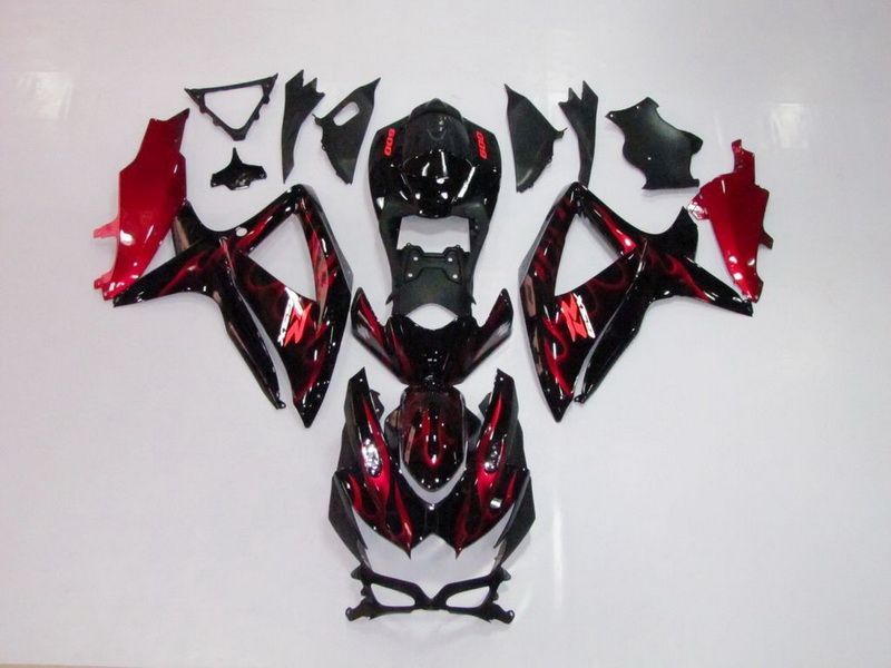 Fairings For Suzuki GSXR 600 750 (2008-2010) Red Flame
