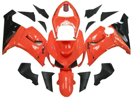 Fairings For Kawasaki ZX6R 636 Orange Black elf Ninja  (2005-2006)