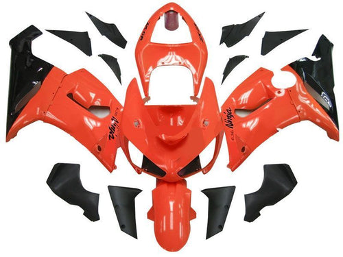 Fairings For Kawasaki ZX6R 636 Orange Black elf Ninja  (2005-2006)
